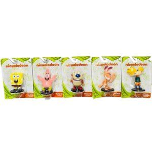 Nickelodeon Cake Topper/Action Figure Collectors Set, Spongebob, Hey Arnold, Ren